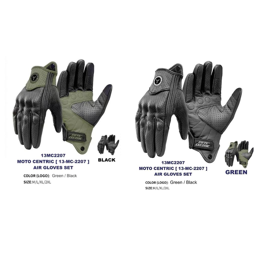 MOTOCENTRIC Air Sponge Glove Leather Rider Green Black 13MC2207 Product Motor Bike