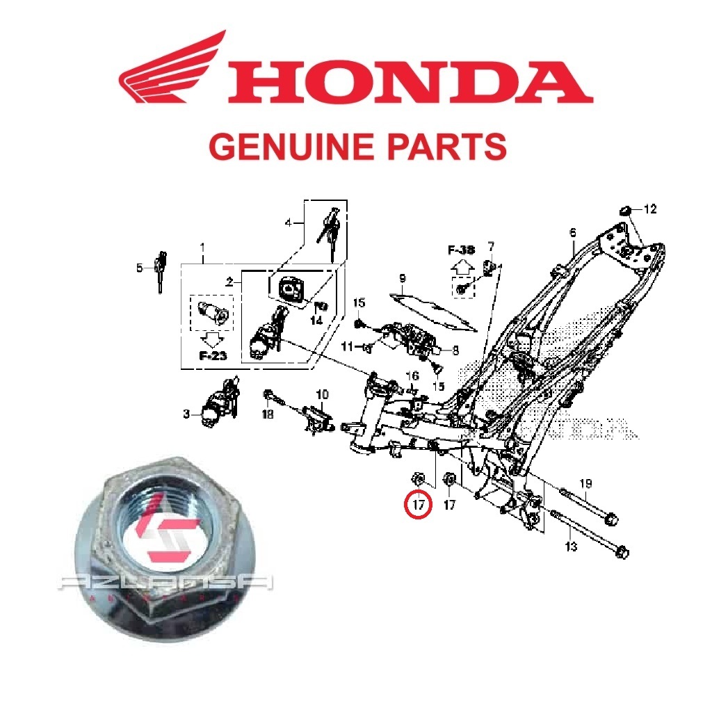 หน้าแปลนน็อต 10mm ( 94050-10000 ) RS150R V1 V2 V3, RS-X V1 V2 & CBR150R 💯 อะไหล่