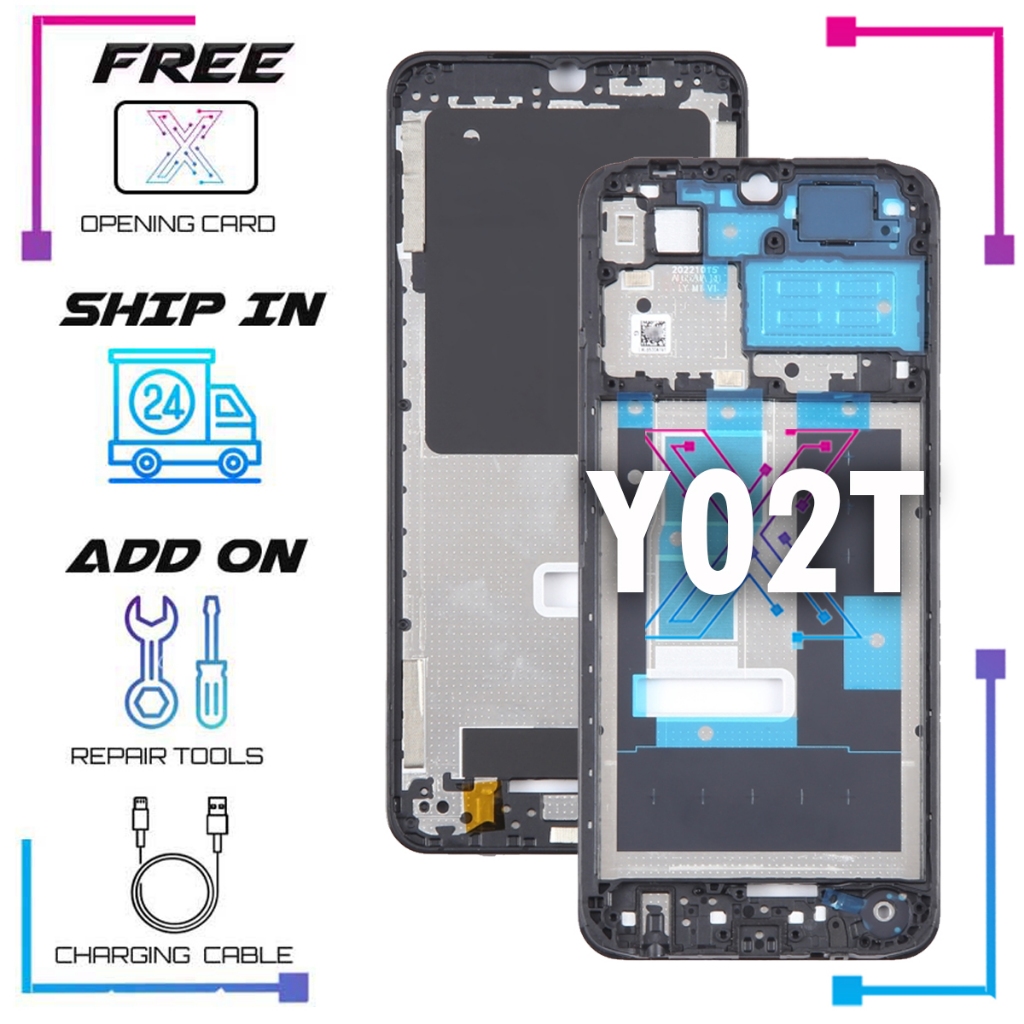 ตัวกรอบ LCD ด้านหน้าสําหรับ Vivo Y02T