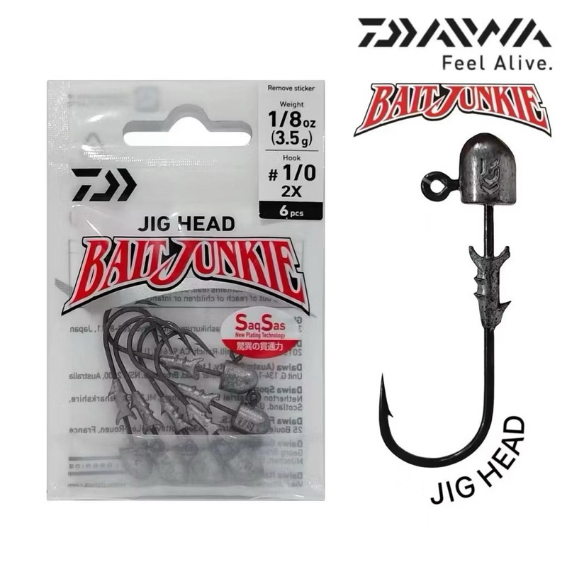 DAIWA BAIT JUNKIE JIG HEAD ตะขอตกปลา
