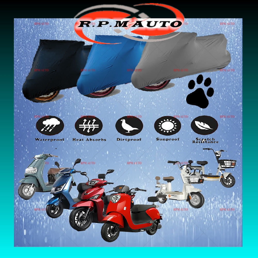 YADEA ฝาครอบรถจักรยานยนต์ป้องกันฝุ่นกันน้ํา UV Selimut มอเตอร์ YADEA M6 MODERN OSSY T5 TEENA VOLTGUA