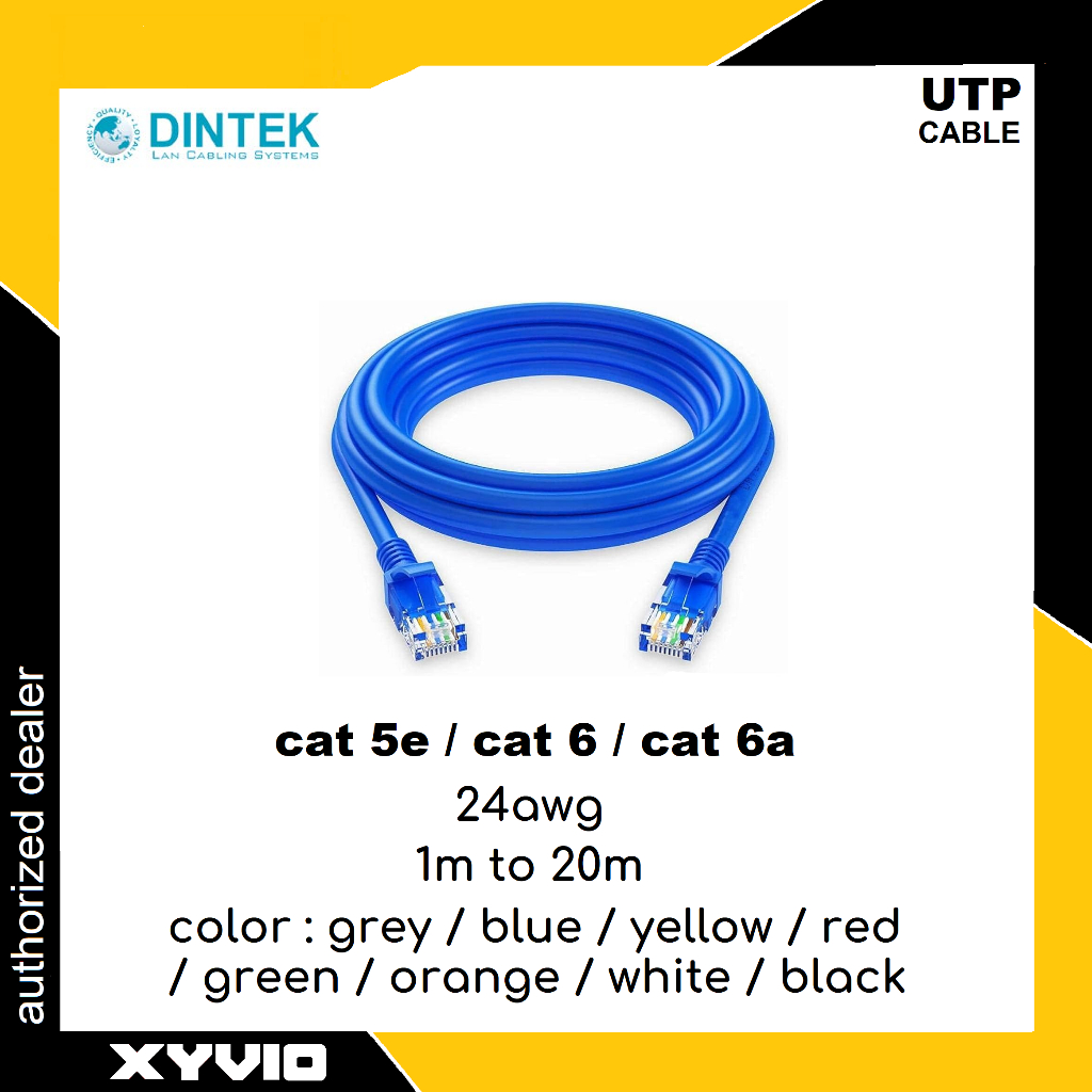 สาย DINTEK Power UTP RJ45 cat5e / cat6 / cat6A สายแพทช์