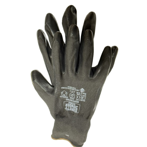 [ทรัพยากร U&M] SAFETY JOGGER POLYESTER GLOVES (OIL RESISTANT) - SUPERPRO SIZE 9 (L)