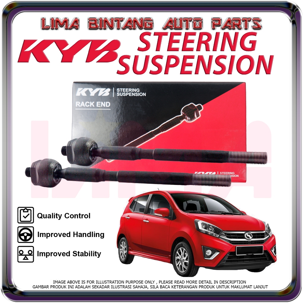Perodua Axia Rack End หัวบอลพวงมาลัย Heavy Duty KAYABA KYB