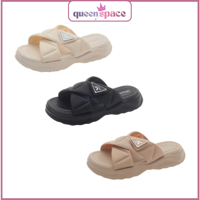9709 Margo รองเท้าแตะผู้หญิงหนา Kasut Wanita Casual Wedges Flip Flops