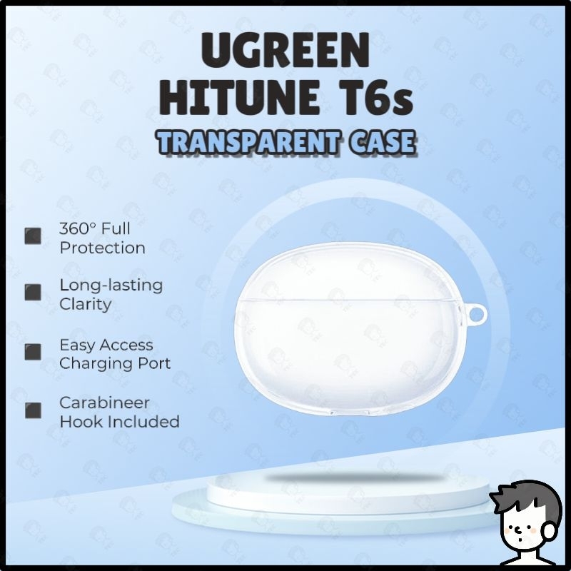 UGREEN Hitune T6s Case Earbuds Protective Shell Soft TPU Transparent Case Ugreen T6s Case Clear Case