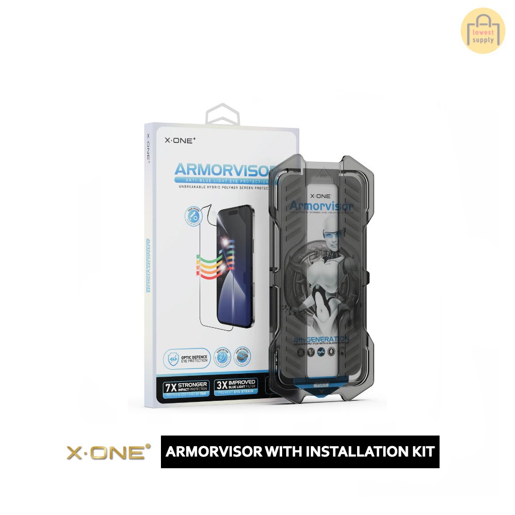 XD One Armorvisor 7H Full Cover Anti Blue Light Screen Protector พร้อมชุดติดตั้งสําหรับ iP 15 16 17 