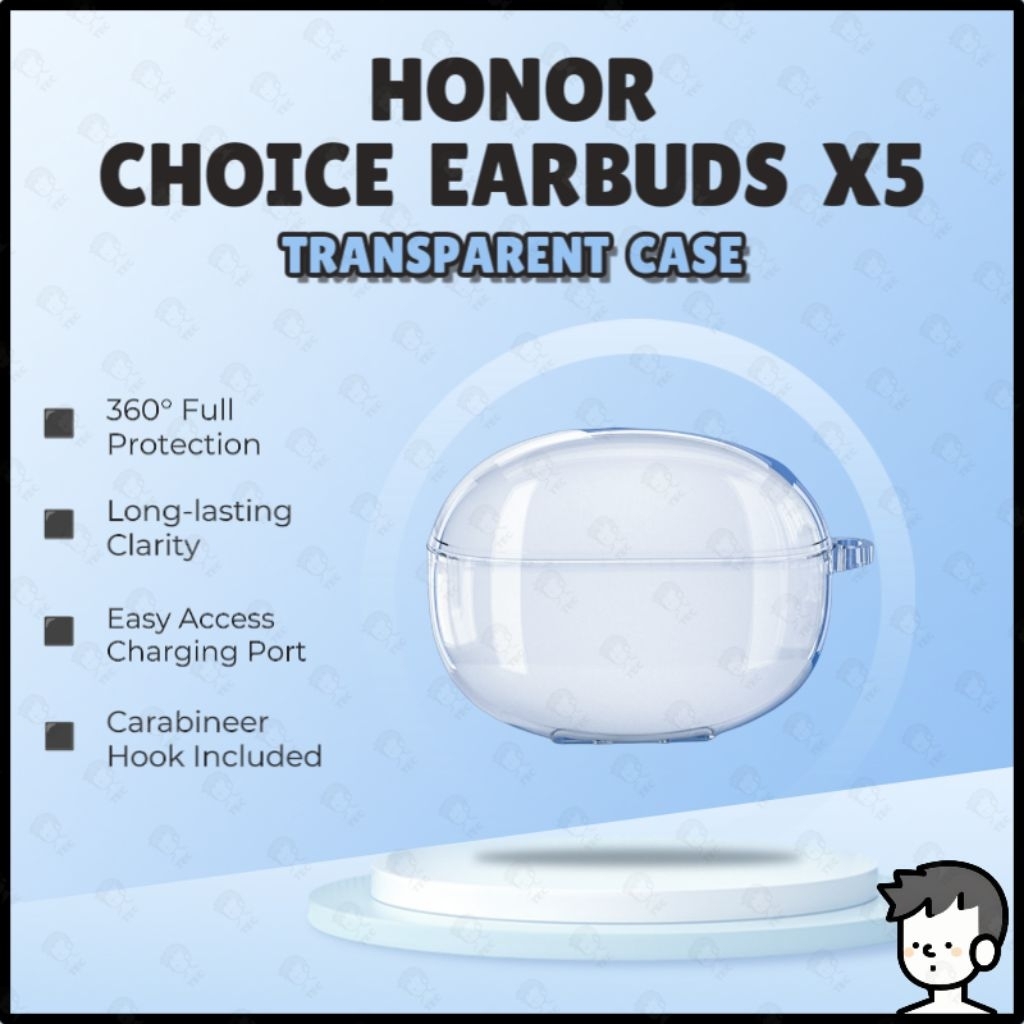HONOR CHOICE Earbuds X5 Case Earbuds Protective Shell Soft TPU Transparent Case Honor Choice X5 Case