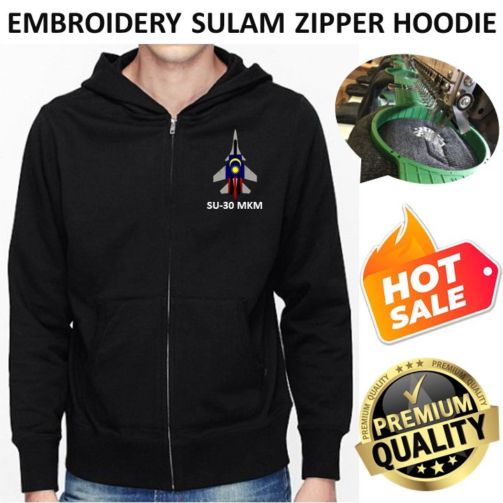 EMBROIDERY SULAM SUKHOI SU-30 MKM FLAG LIMA 2025 TACTICAL HOODIE ZIPPER SWEATSHIRT SWETER PULLOVER ส