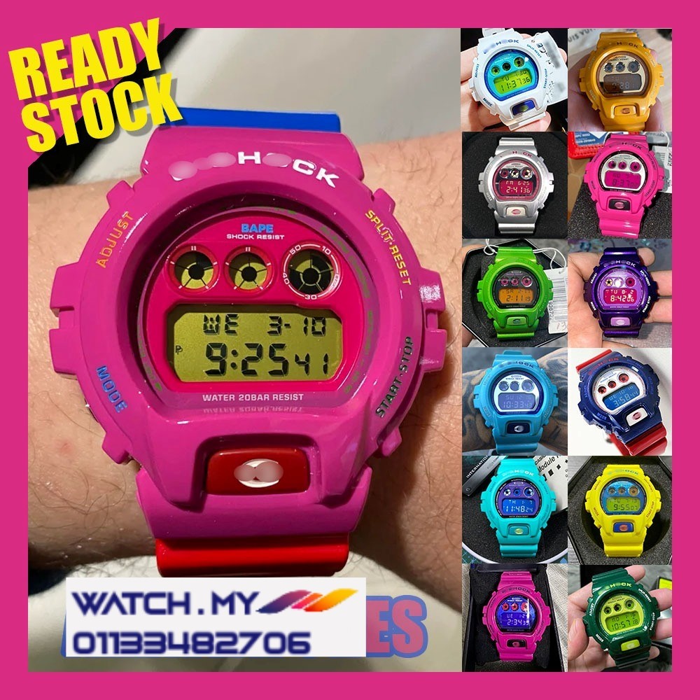 GSK PINK KID CUDI Jam Tangan Perempuan DW6900 นาฬิกากีฬาดิจิตอล RCS4 SN4 BANDUNG PL4 CB2 CB8 สีชมพู 