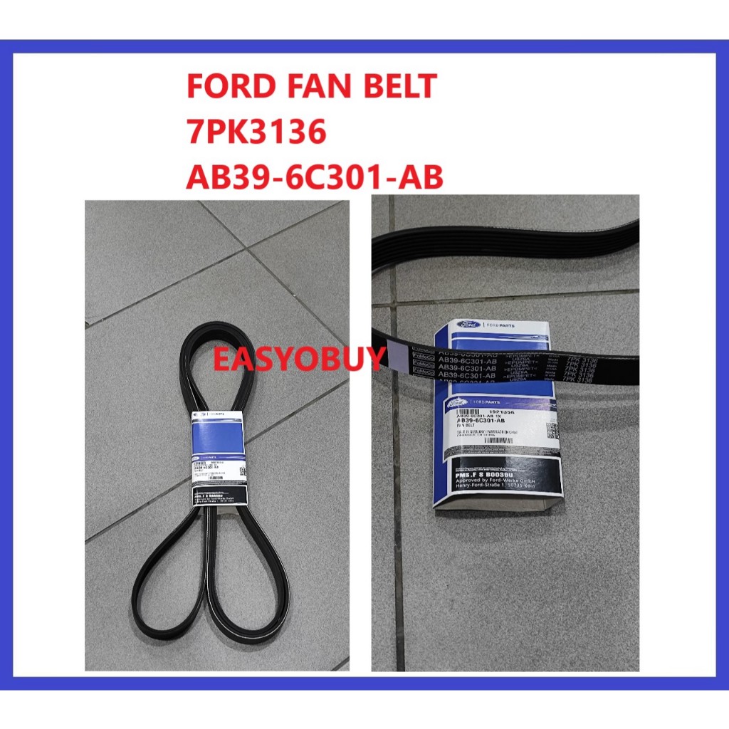 FORD FAN BELT 7PK3136 AB39-6C301-AB FORD RANGER T6 2.0