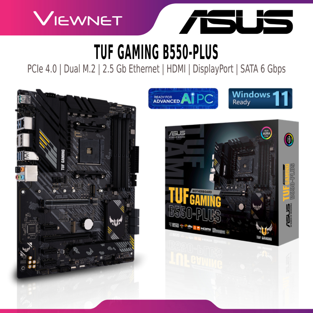 ASUS TUF GAMING B550-PLUS AM4 GAMING MOTHERBOARD COMBO PROCESSOR AMD AM4 RYZEN 5 5500 AMD AM4 RYZEN 