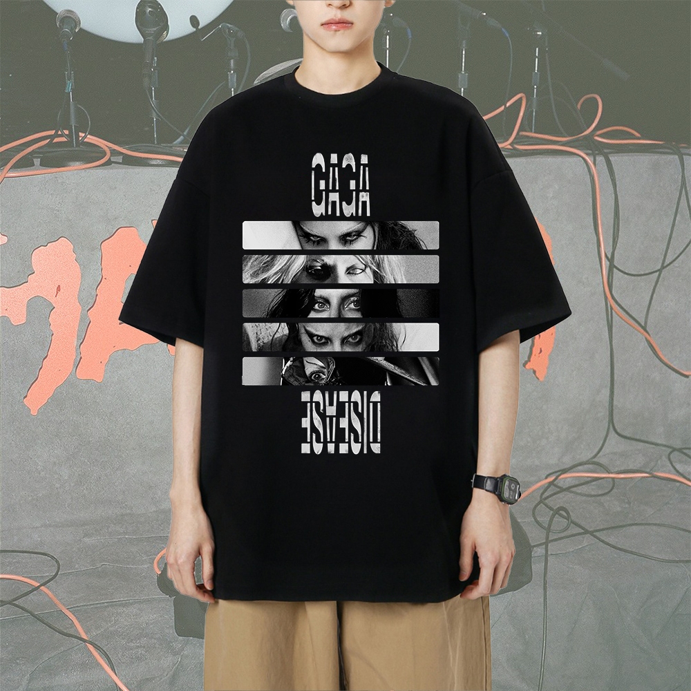 เสื้อยืด LADY GAGA GAGA DISASE เสื้อยืดผ้าฝ้าย 100% ของ Fan