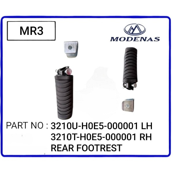 KRISS MR3 รวมตัวกันปานกลาง 3210T-H0E5-000001 / 3210U-H0E5-000001 PEMIJAK KAKI BELAKANG MR3 110