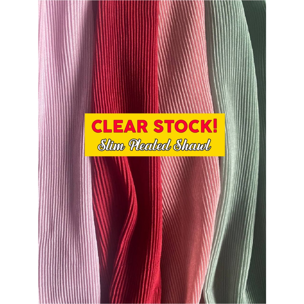 SLIM PLEATED SHAWL CHIFFON