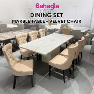 ✨Free Install✨ Bahagia Monarque Marble Dining Set 1+6/1+8 Set Meja Makan Marble~Marble Top~Dining Room 156-60