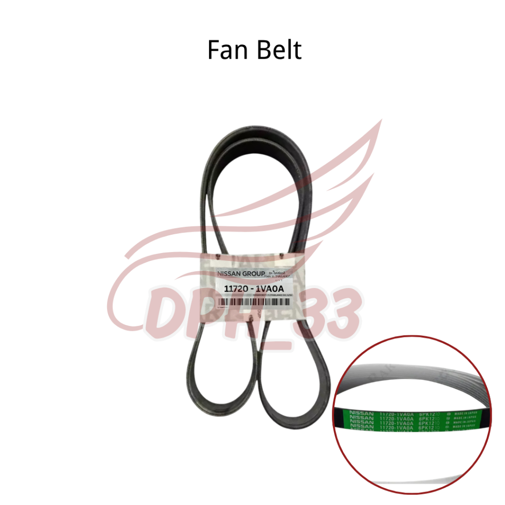 เข็มขัดพัดลม Nissan 11720 - 1VA0A 6PK1210 สําหรับ Nissan X-Trail T32 J11 2015 2.0