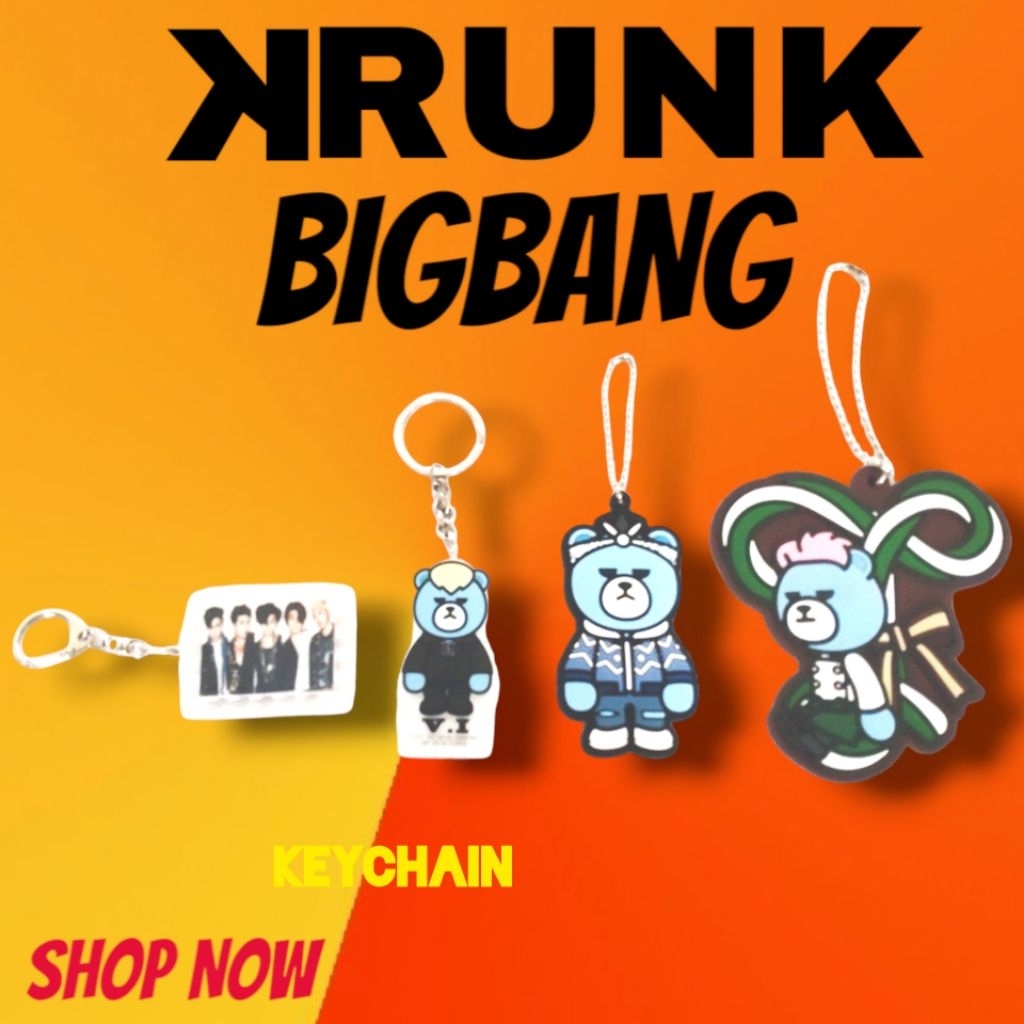 BIGBANG X KRUNK : ACRYLIC & RUBBER KEYCHAIN SET OF 4 MAY25 !!️-( % official & authentic Japan editio