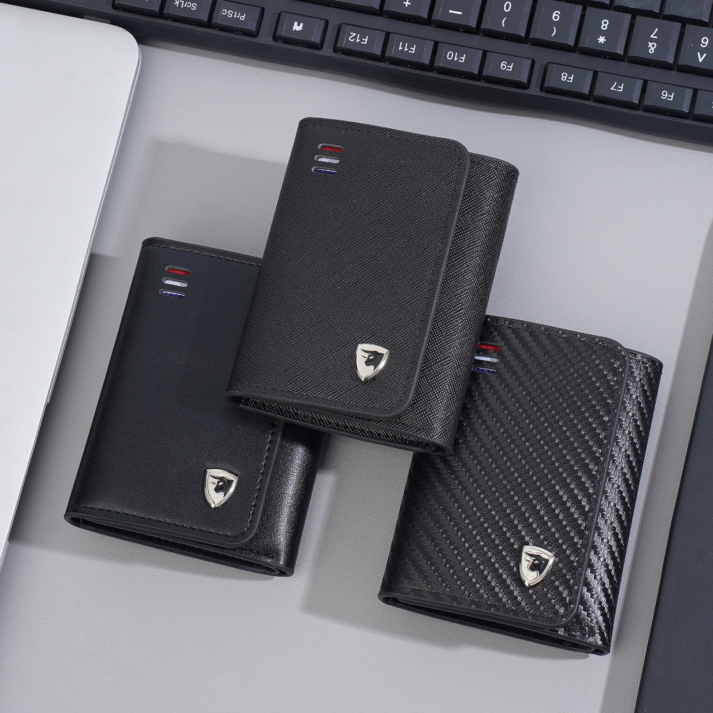 UnisBlack Small Men Wallet, Short Wallet Men, Card Holder Wallet, Dompet Small Lelaki , Beg Duit Sma