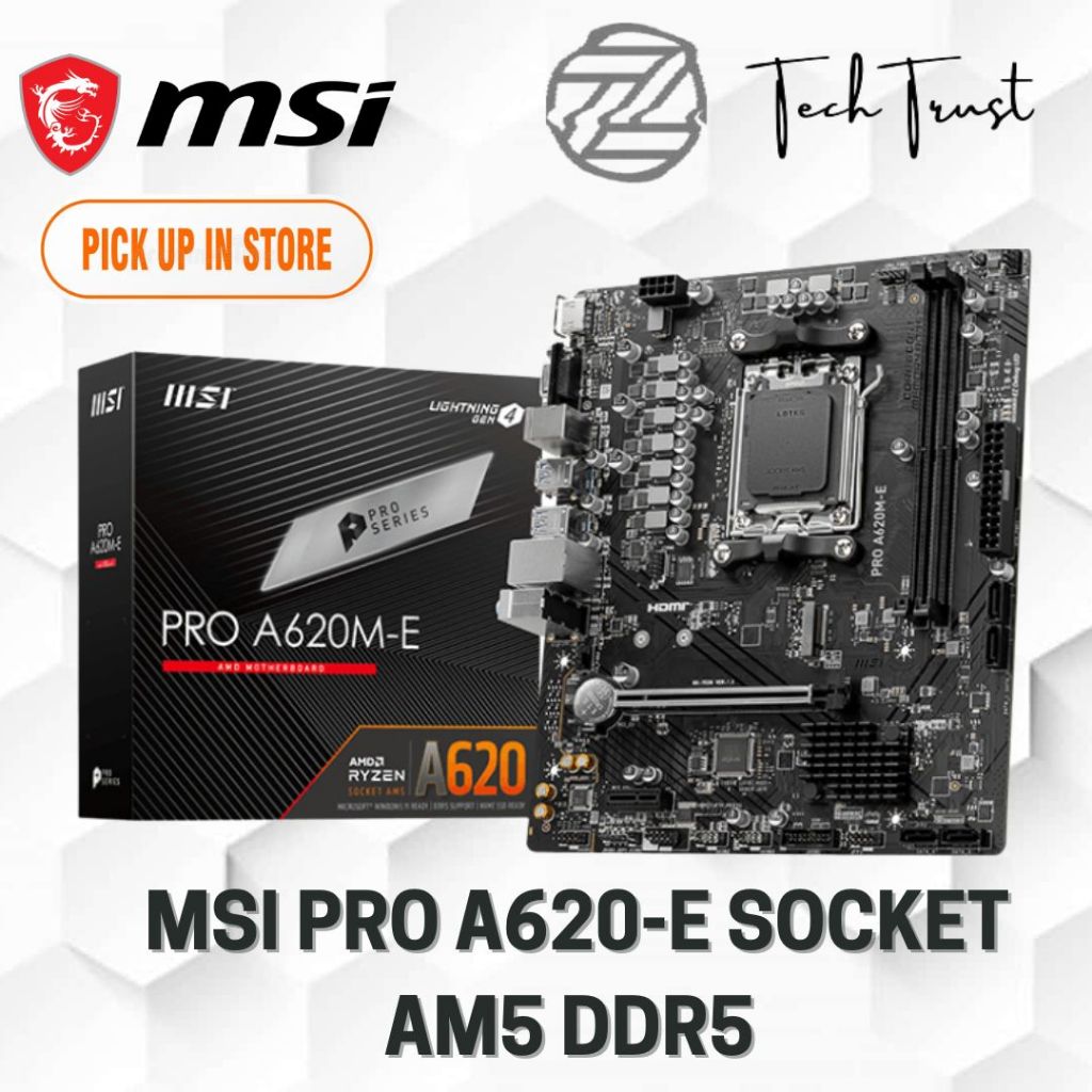 MSI A620M-A PRO MAX AMD AM5 MOTHERBOARD + RYZEN 5 7500F/7600/7600X