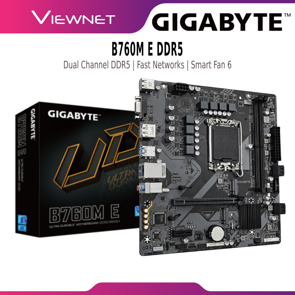 GIGABYTE B760M E DDR5 D5 1700 MOTHERBOARD COMBO PROCEESOR INTEL I3- 12100 I5- 12400 12400F 14400 144
