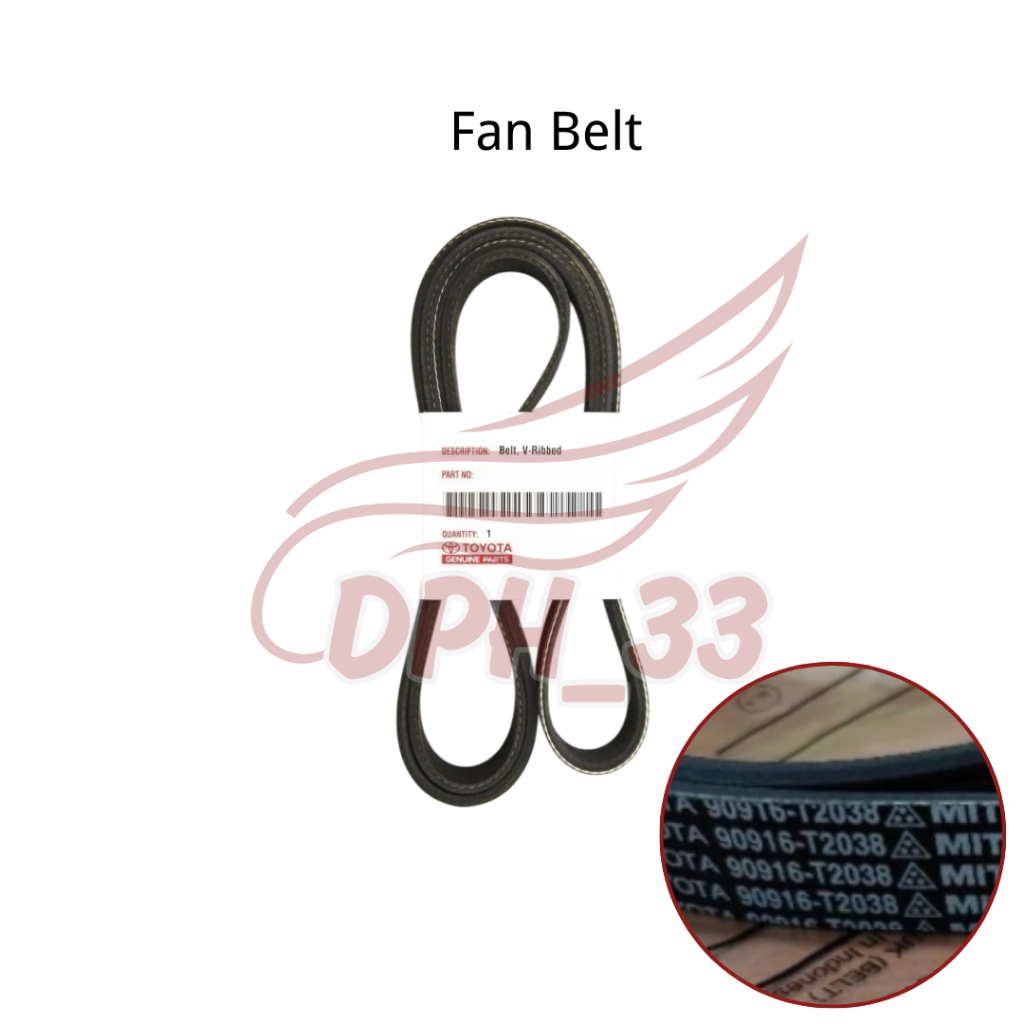 สายพานพัดลมโตโยต้า 90916-T2038 6PK1150 สําหรับ Toyota Sienta NSP170 2016 - 2019