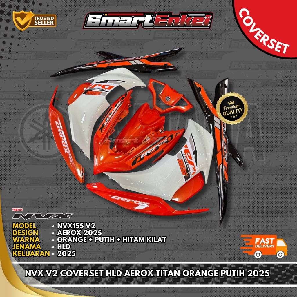 HLD-NVX V2 COVERSET AEROX TITAN ORANGE PUTIH 2025 HLD