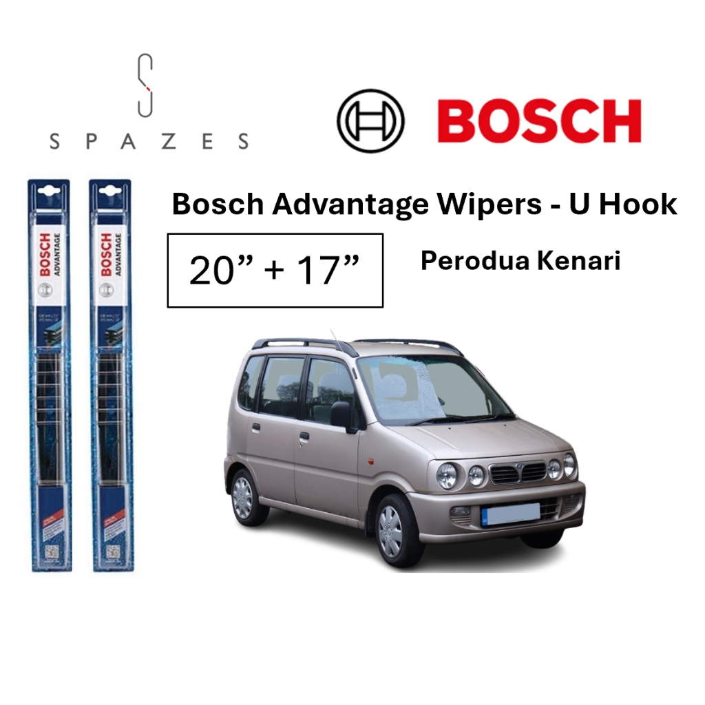 Perodua Kenari Wiper Bosch U Hook ที่ปัดน้ําฝนด้านหน้า Advantange 20"+17" U Hook