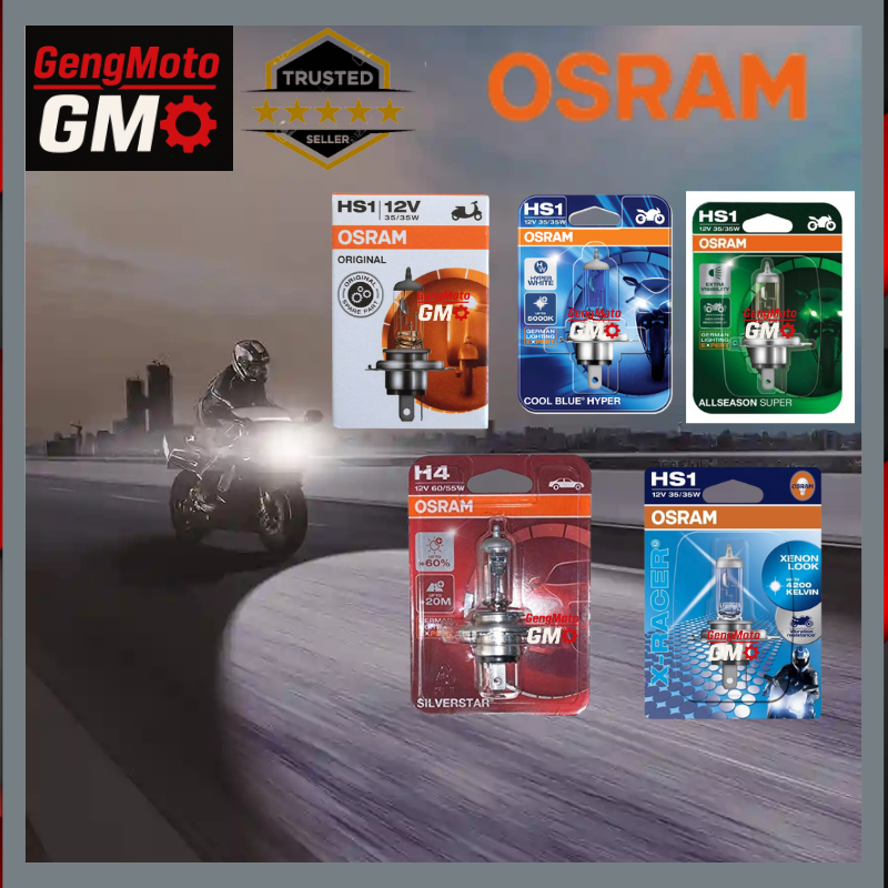 OSRAM 64185 PX43T H4 3 KAKI LC ใหม่ Y15 V1 FZ150 หลอดไฟฮาโลเจน COOL BLUE ALLSEASONS SILVERSTAR XRACE