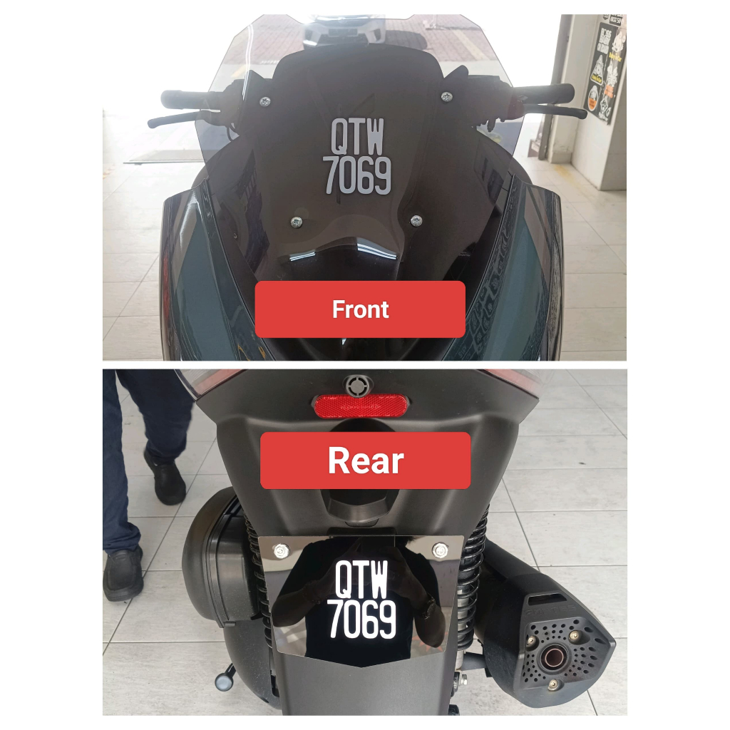 (New Revolution)สติ๊กเกอร์ 2D No.Plate Motorcycles(Zontes 350E)-LC