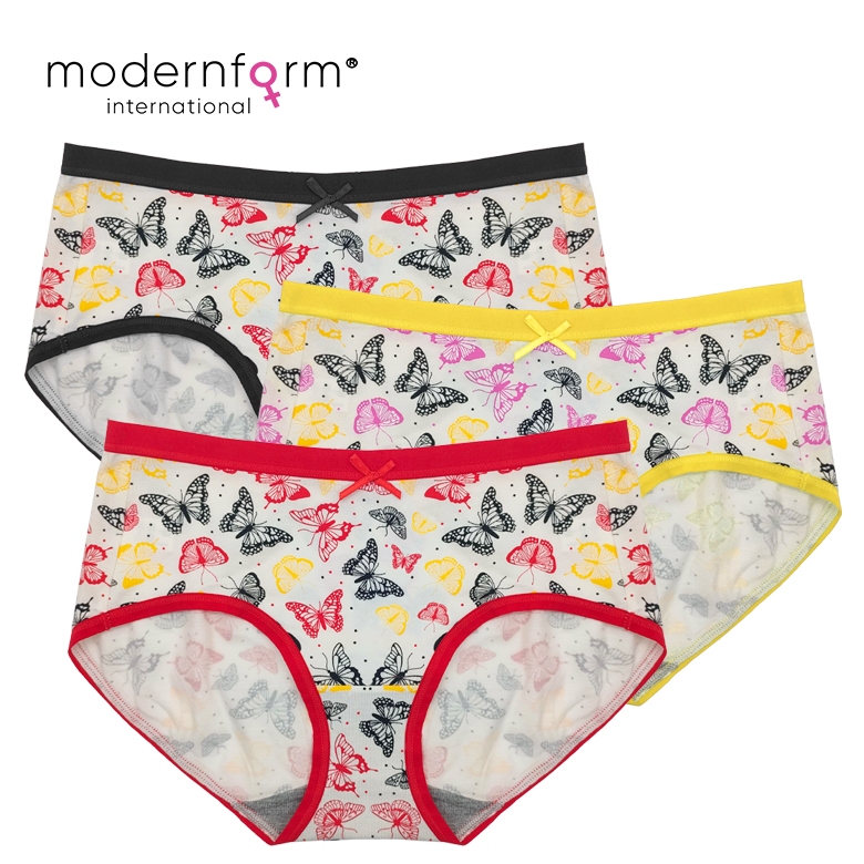 Modernform P0504D(F18) ผู้หญิงผีเสื้อพิมพ์ 3 ชิ้นชุดกางเกงสบาย