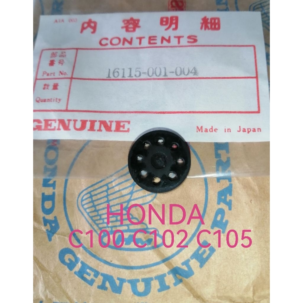 HONDA C100 C102 C105 NOS CARBURATOR FUEL TAP RUBBER P/N 16115 001 004