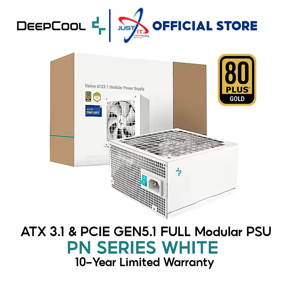 DEEPCOOL PN-M SERIES PN850M / PN1000M / PN1200M สีขาว EDITION 80 PLUS GOLD ATX3.1 FULL MODULAR POWER