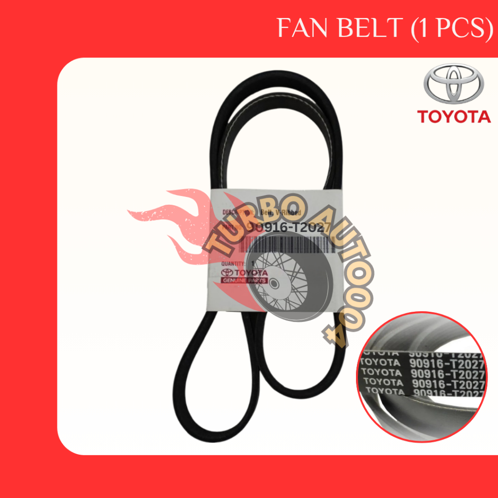 สายพานพัดลม Toyota (90916-T2027 / 90916-02664) 6PK1230 สําหรับ Toyota Altis / Wish / Voxy