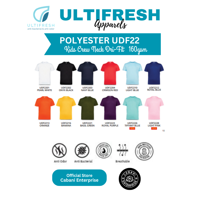 ULTIFRESH เด็กไมโครไฟเบอร์ Jersey ธรรมดาเสื้อยืด Baju Jersi Kanak เด็กรอบคอ Tshirt UDF22