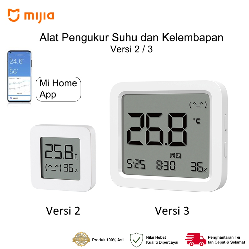 Xiaomi Mijia สมาร์ทบลูทูธดิจิตอล LCD เครื่องวัดอุณหภูมิเครื่องวัดความชื้น cho Mihome App