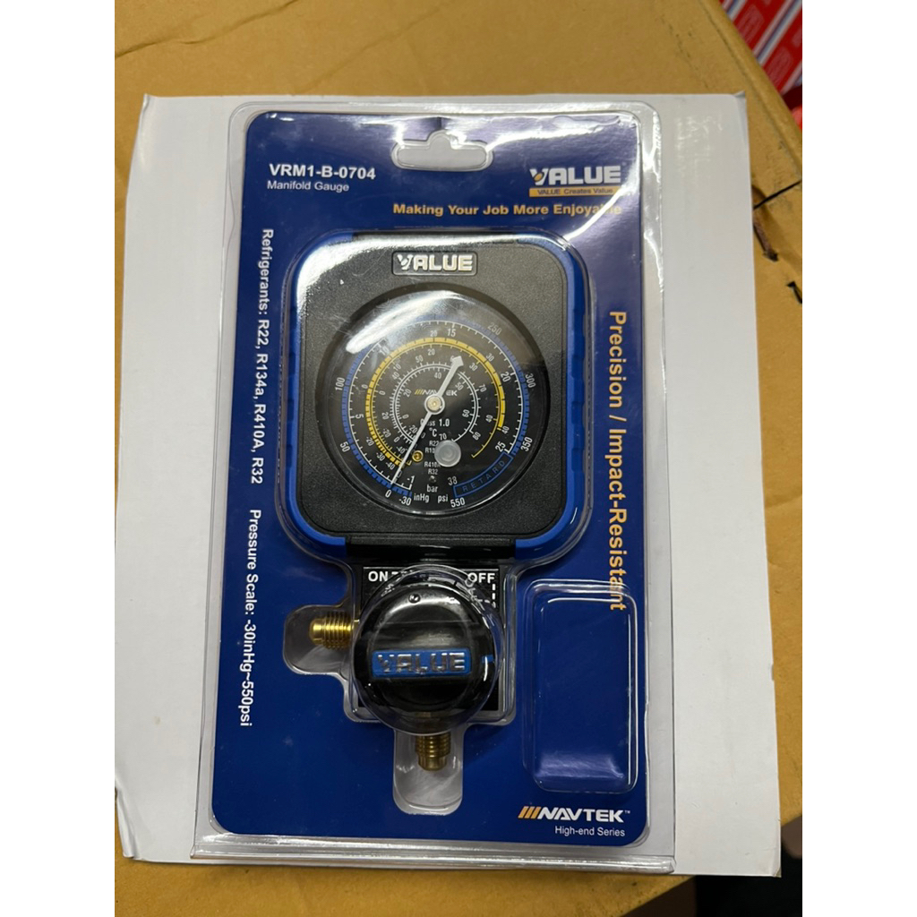 VALUE SINGLE MANIFOLD GAUGE (R32, R410a, R134a, R22)
