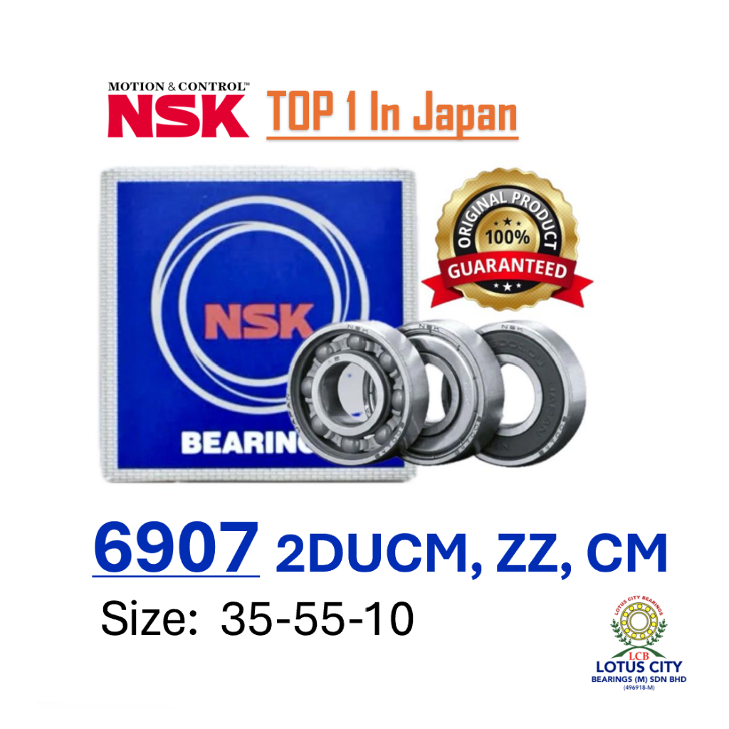 NSK Bearing 6907 ZZ 2DUCM CM (35x55x10