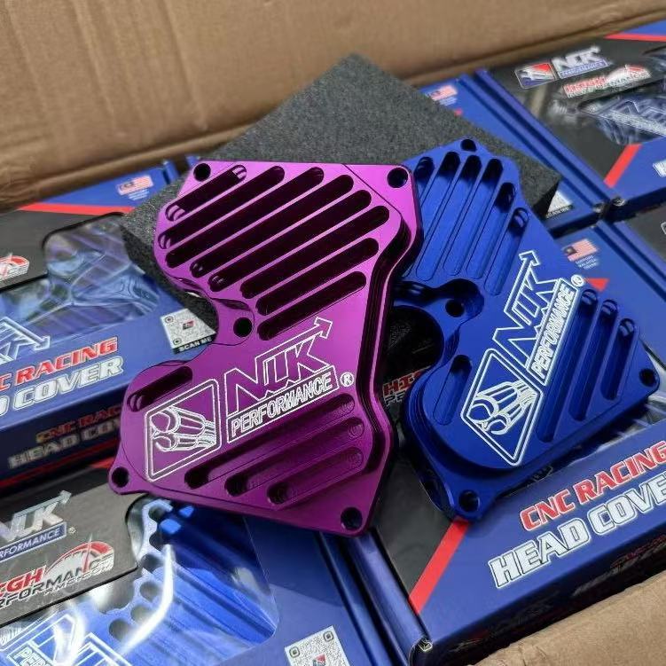 NLK PERFORMANCE RACING HEAD COVER CNC PNP Y15ZR Y15 LC135 LC 135 ALLOY CNC สีฟ้าสีม่วง