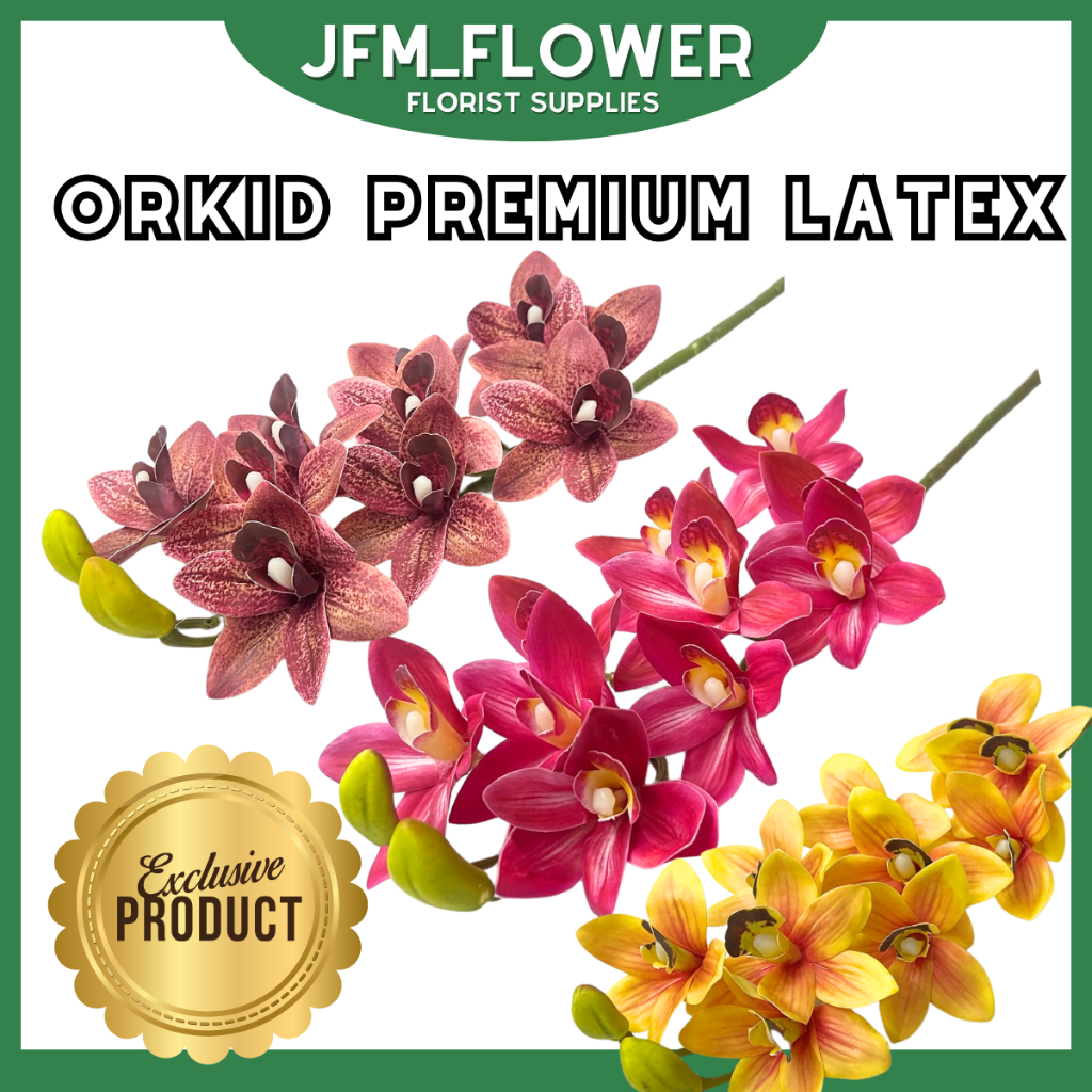 [RM8.50/PCS] **JFM_FLOWER Premium** Orkid Latex/ 9 Kuntum Orkid/ 3D Latex Orkid/ กล้วยไม้ประดิษฐ์