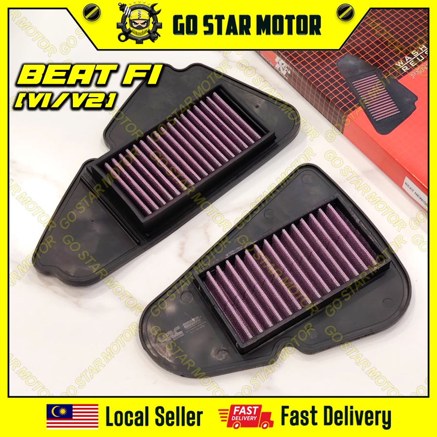 BEATFI BEAT-FI V1 V2 ใหม่ RACING AIR FILTER AIR CLEANER PENAPIS ANGIN RACING K&N