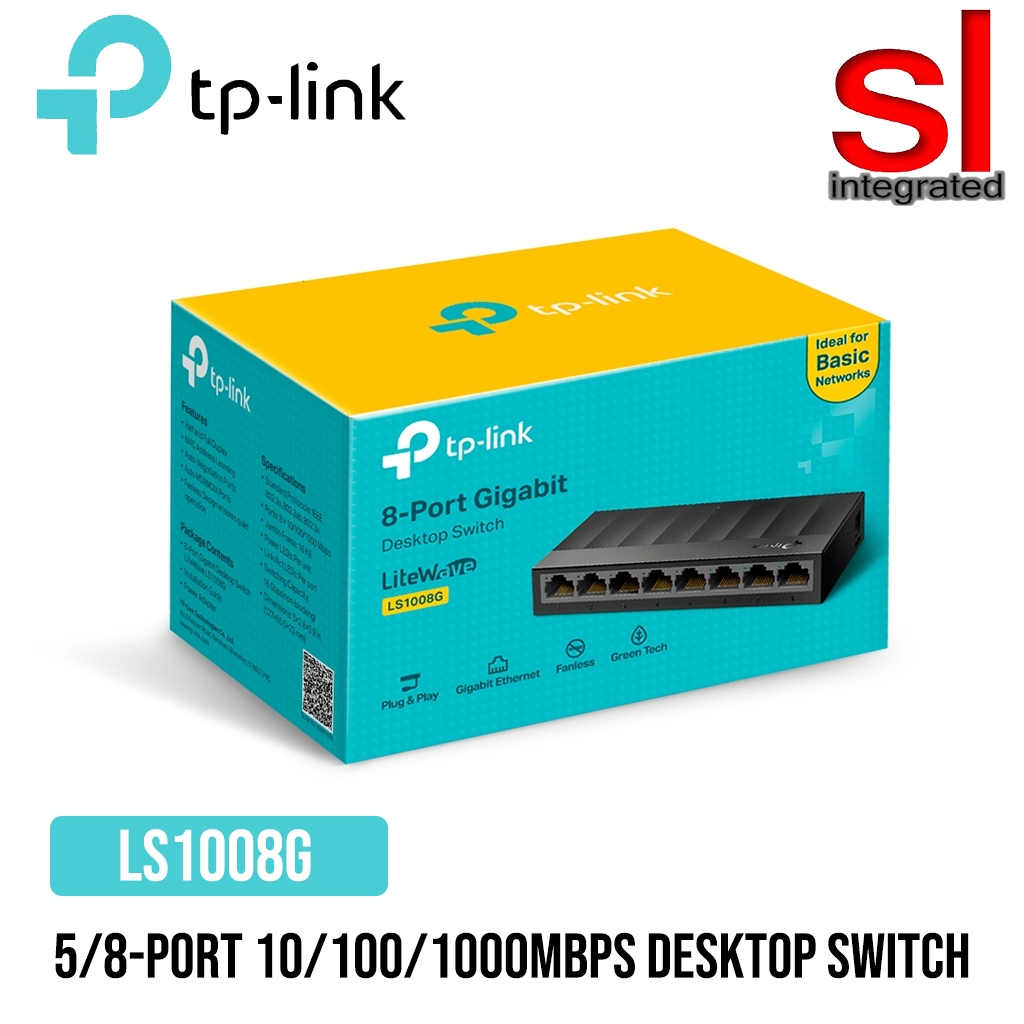 TP-LINK 5/8-Port 10/100/1000Mbps Desktop Switch -LS1005G/LS1008G