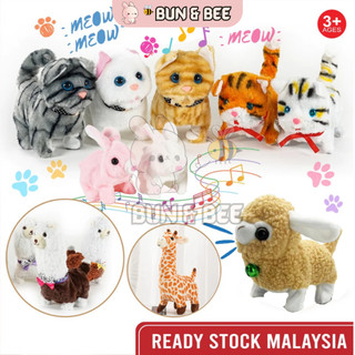 Mainan Kucing Elektrik Kanak Kanak Children Electronic Walking Plush Cat Robot Toy Rabbit Walking Toy Animal Pet Toy