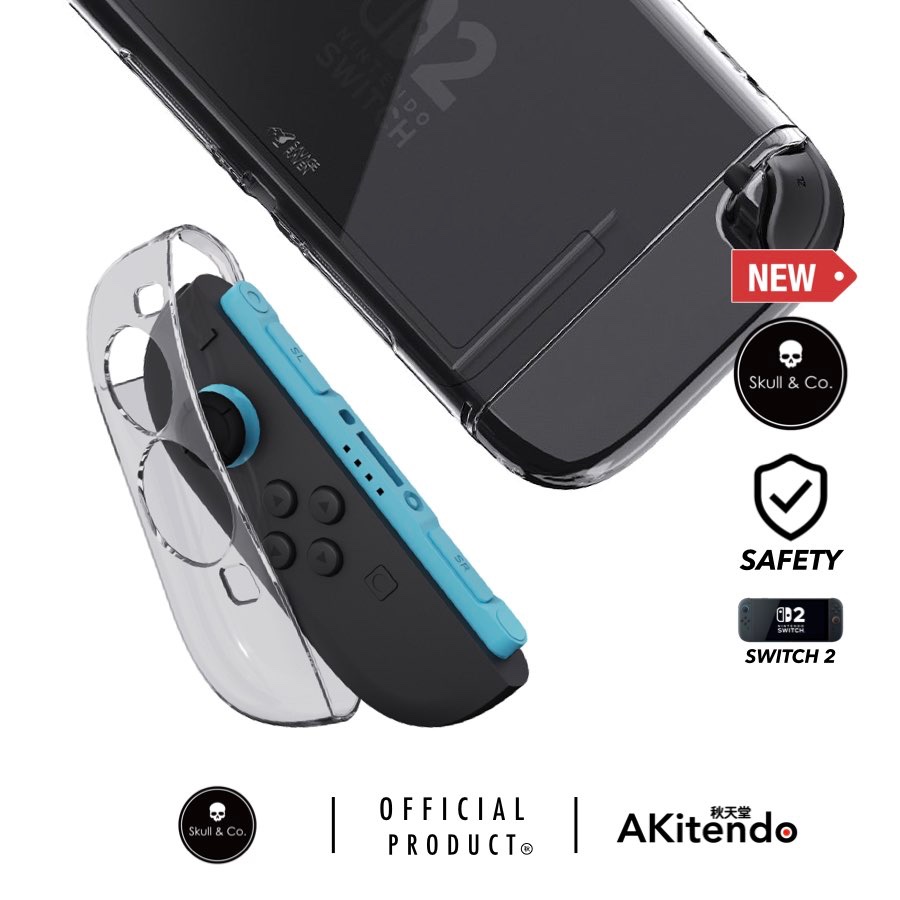 Savage Raven โดย Skull & Co Split Case Clear สําหรับ Nintendo Switch 2 (เป็นมิตรกับโง่)