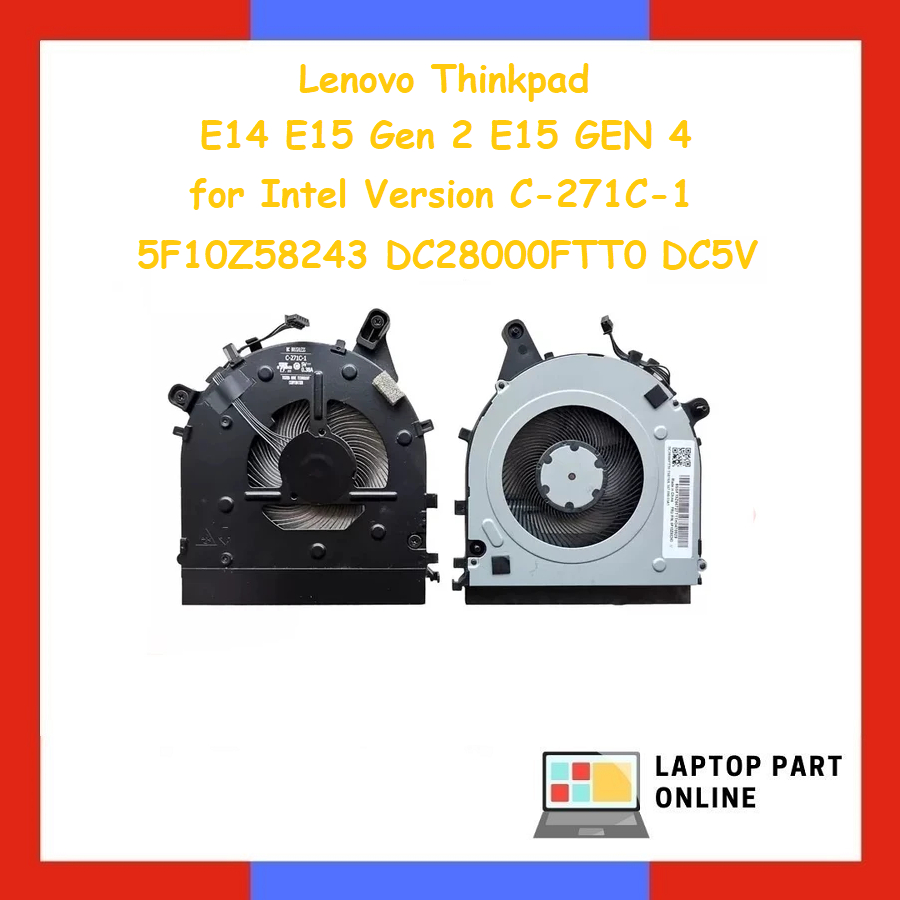 Lenovo Thinkpad E14 E15 Gen 2 E15 GEN 4 สําหรับ Intel รุ่น C-271C-1 5F10Z58243 DC28000FTT0 DC5V พัดล