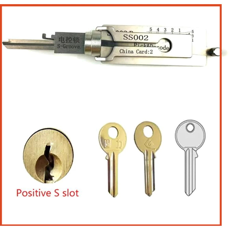 2 In 1 เครื่องมือ SS002 SS002 Pro Lishi เครื่องมือสําหรับประตู Civil Lock เปิดมือเครื่องมือ Professi