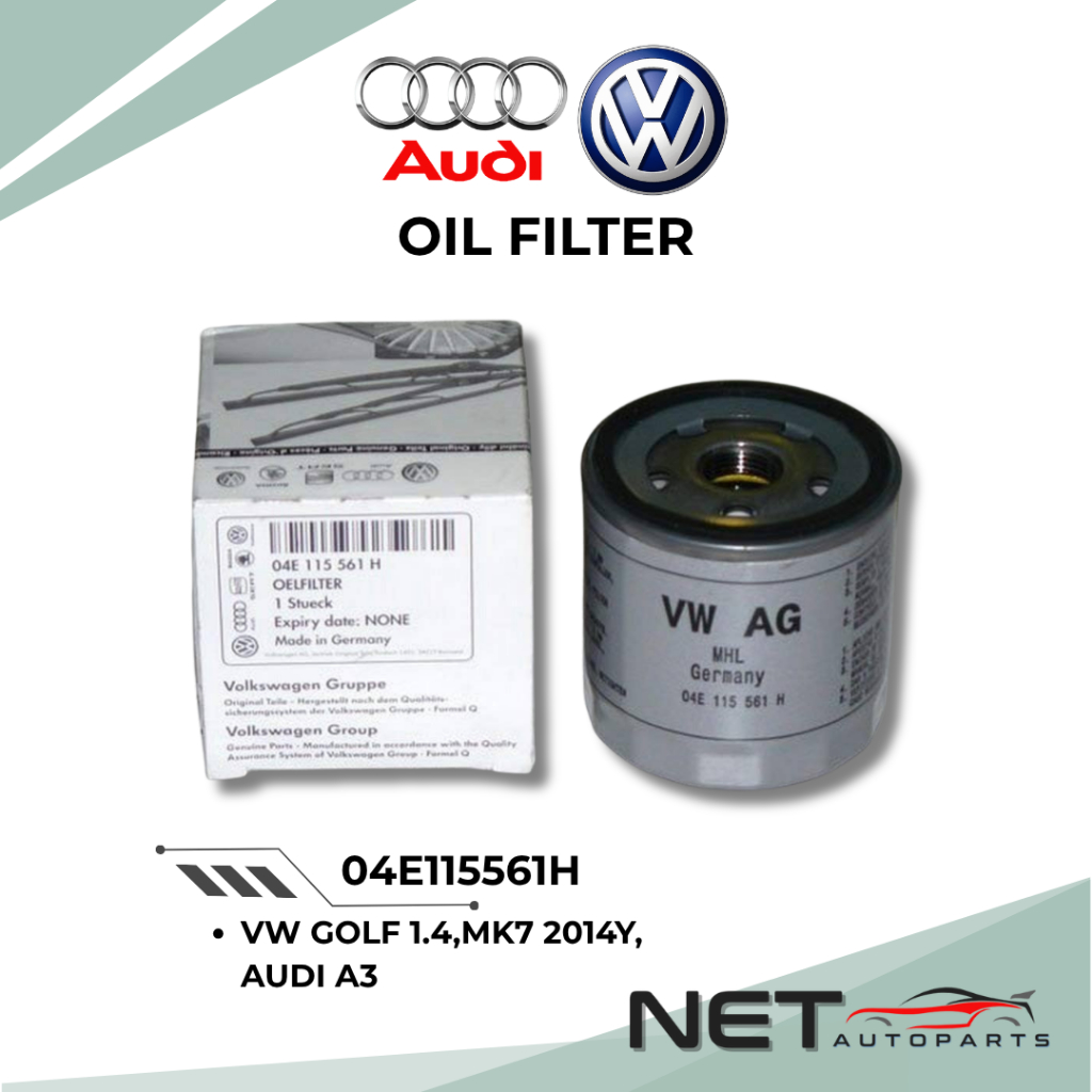 VOLKSWAGEN กรองน้ํามัน 04E 115 561H VW GOLF 1.4 MK7 2014Y AUDI A3