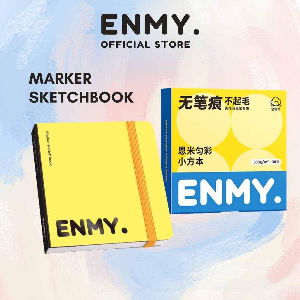 ENMY Marker Pad Cotton Pulp Bleedproof Square Drawing Book 300gsm กระดาษหนา Sketchbook