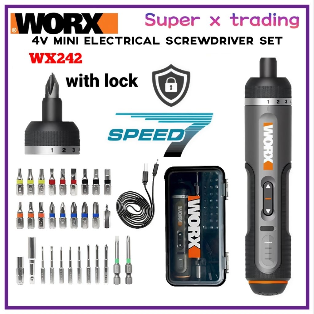 ใหม่ปรับปรุงชุดไขควงไฟฟ้า Worx 4V WX242 ไขควงไฟฟ้าไร้สายอัจฉริยะ 无线电转