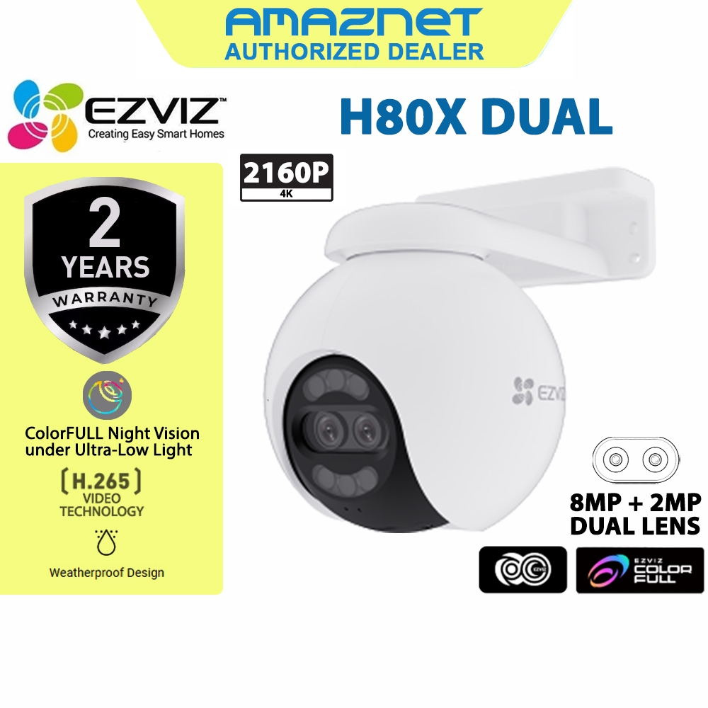 ใหม่ Ezviz H80x Dual 4K Pan & Tilt Wi-Fi Camera Weatherproof Design กล้องวงจรปิดกลางแจ้ง